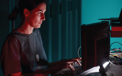 Person Looking at Monitor